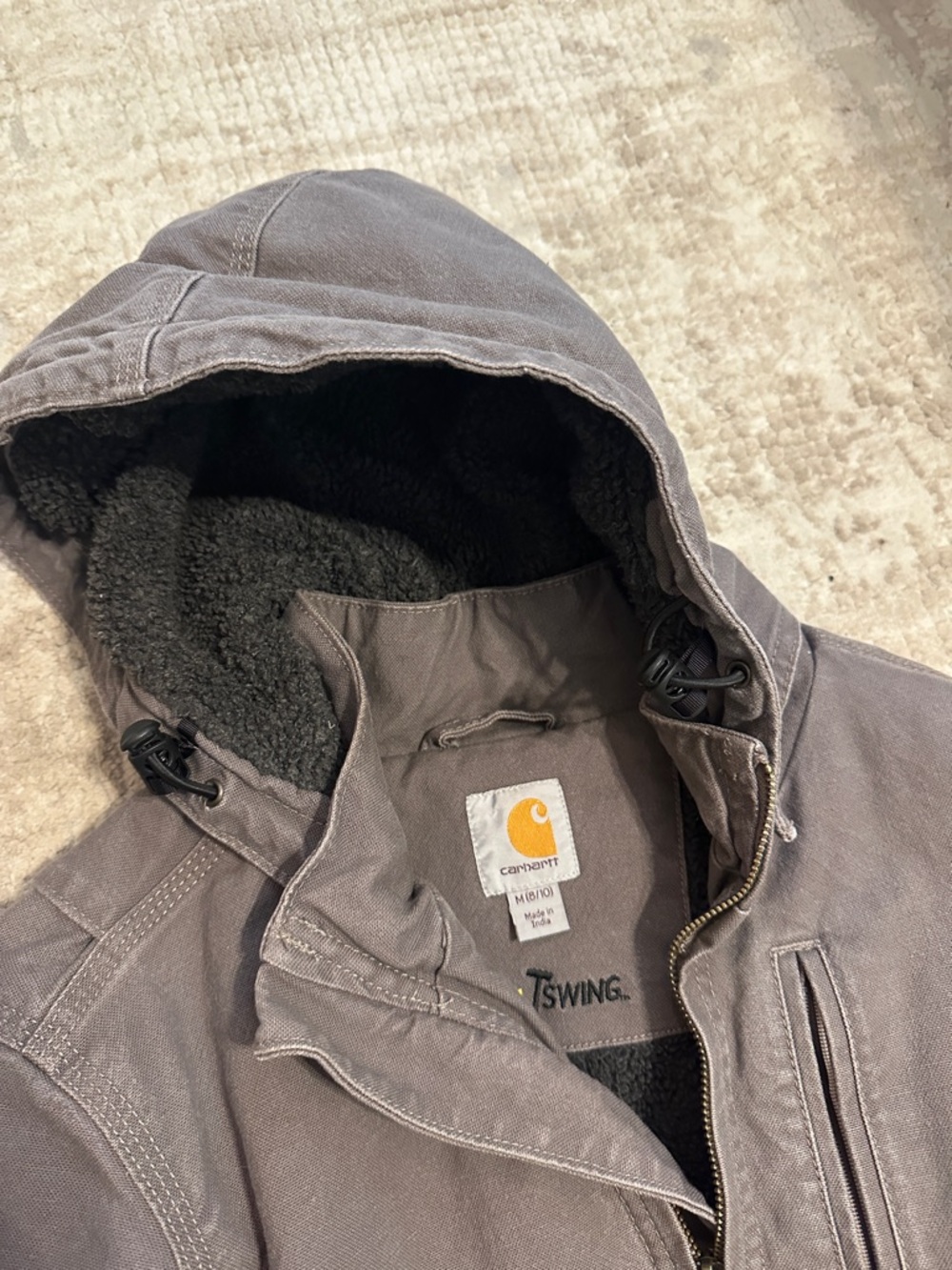 Carhartt Full Swing full zipper removable hood jacket women size Medium - Picture 2 of 3